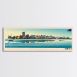 Geelong, Australia Travel Poster Panoramic Canvas Print, Geelong, Australia Painting, Australia Art, Geelong Travel Art, Guest Room Painting