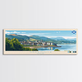 Greenock, Scotland Panoramic Travel Poster Canvas Print, Greenock, Scotland Painting, Scotland Art, Greenock Travel Art, Guest Room Painting