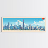 Guangzhou, China Panoramic Travel Poster Canvas Print, Guangzhou, China Painting, China Art, Guangzhou Travel Art, Guest Room Painting