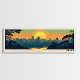 Guarulhos, Brazil Panoramic Travel Poster Canvas Print, Guarulhos, Brazil Painting, Brazil Art, Guarulhos Travel Art, Living Room Painting