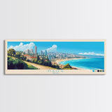 Haifa, Israel Panoramic Travel Poster Canvas Print, Haifa, Israel Painting, Israel Art, Haifa Travel Art, Guest Room Painting