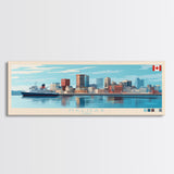 Panoramic Travel Poster Halifax, Canada Canvas Print, Halifax, Canada Painting, Canada Art, Halifax Travel Art, Guest Room Painting