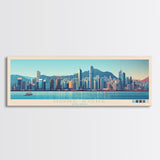 Panoramic Travel Poster Hong Kong, Hong Kong Canvas Print, Hong Kong, Hong Kong Painting, Hong Kong Art, Hong Kong Travel Art, Guest Room Painting