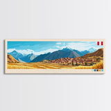 Huacho, Peru Panoramic Travel Poster Canvas Print, Huacho, Peru Painting, Peru Art, Huacho Travel Art, Guest Room Painting