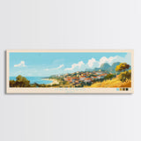 Huambo, Angola Panoramic Travel Poster Canvas Print, Huambo, Angola Painting, Angola Art, Huambo Travel Art, Living Room Painting