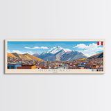 Huancayo, Peru Travel Poster Panoramic Canvas Print, Huancayo, Peru Painting, Peru Art, Huancayo Travel Art, Guest Room Painting