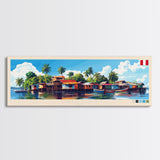 Iquitos, Peru Travel Poster Panoramic Canvas Print, Iquitos, Peru Painting, Peru Art, Iquitos Travel Art, Guest Room Painting