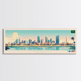 Jeddah, Saudi Arabia Panoramic Travel Poster Canvas Print, Jeddah, Saudi Arabia Painting, Saudi Arabia Art, Jeddah Panoramic Travel Art, Travel Painting