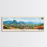 Panoramic Travel Poster Jimma, Ethiopia Canvas Print, Jimma, Ethiopia Painting, Ethiopia Art, Jimma Travel Art, Guest Room Painting