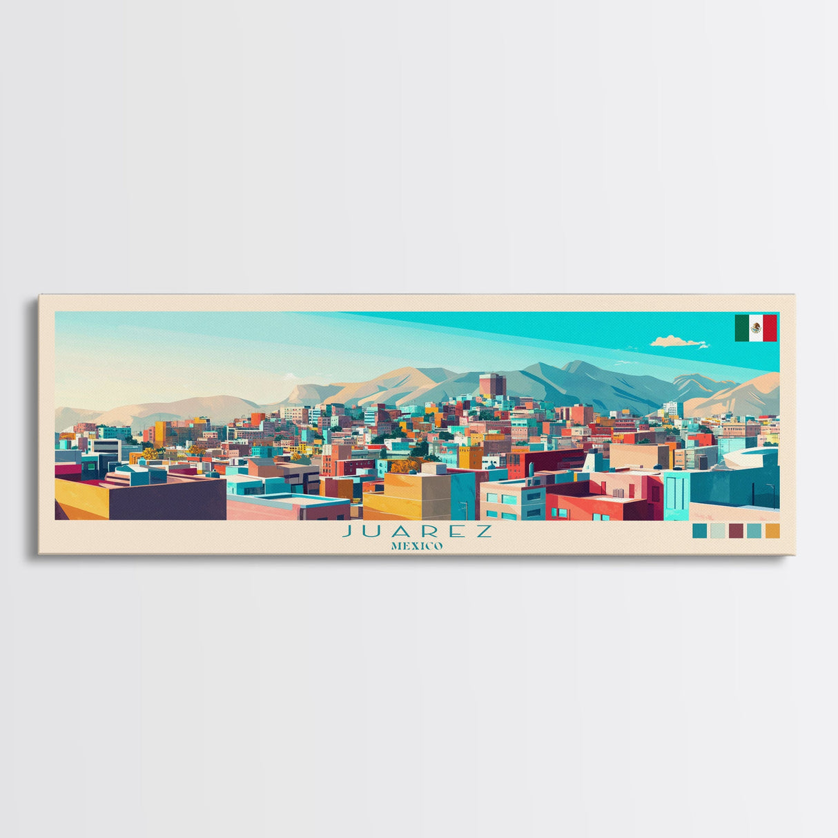 Juiz de Fora, Brazil Panoramic Travel Poster Canvas Print, Juiz de Fora, Brazil Painting, Brazil Art, Juiz de Fora Panoramic Travel Art, Travel Painting