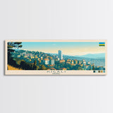 Kigali, Rwanda Panoramic Travel Poster Canvas Print, Kigali, Rwanda Painting, Rwanda Art, Kigali Panoramic Travel Art, Travel Painting