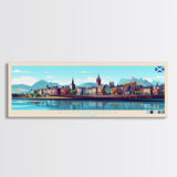 Kilmarnock, Scotland Panoramic Travel Poster Canvas Print, Kilmarnock, Scotland Painting, Scotland Art, Kilmarnock Travel Art, Guest Room Painting