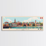 Panoramic Travel Poster Kitchener, Canada Canvas Print, Kitchener, Canada Painting, Canada Art, Kitchener Travel Art, Guest Room Painting