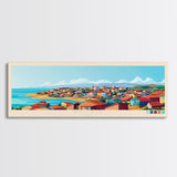 Panoramic Travel Poster Kuito, Angola Canvas Print, Kuito, Angola Painting, Angola Art, Kuito Travel Art, Guest Room Painting