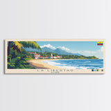 La Libertad, Ecuador Travel Poster Panoramic Canvas Print, La Libertad, Ecuador Painting, Ecuador Art, La Libertad Travel Art, Guest Room Painting