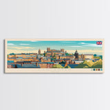 Lancaster, England Travel Poster Panoramic Canvas Print, Lancaster, England Painting, England Art, Lancaster Travel Art, Guest Room Painting