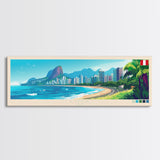 Lima, Peru Panoramic Travel Poster Canvas Print, Lima, Peru Painting, Peru Art, Lima Panoramic Travel Art, Travel Painting