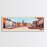 Panoramic Travel Poster Lincoln, England Canvas Print, Lincoln, England Painting, England Art, Lincoln Travel Art, Guest Room Painting