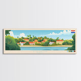 Luque, Paraguay Panoramic Travel Poster Canvas Print, Luque, Paraguay Painting, Paraguay Art, Luque Travel Art, Living Room Painting