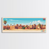 Luxor, Egypt Travel Poster Panoramic Canvas Print, Luxor, Egypt Painting, Egypt Art, Luxor Travel Art, Guest Room Painting