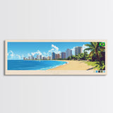 Maceio, Brazil Panoramic Travel Poster Canvas Print, Maceio, Brazil Painting, Brazil Art, Maceio Travel Art, Guest Room Painting