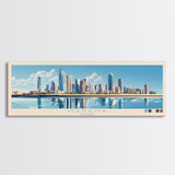 Manama, Bahrain Travel Poster Panoramic Canvas Print, Manama, Bahrain Painting, Bahrain Art, Manama Travel Art, Guest Room Painting