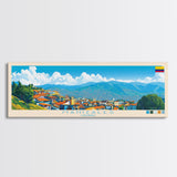 Manizales, Colombia Panoramic Travel Poster Canvas Print, Manizales, Colombia Painting, Colombia Art, Manizales Travel Art, Guest Room Painting