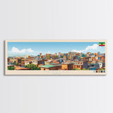 Mekelle, Ethiopia Panoramic Travel Poster Canvas Print, Mekelle, Ethiopia Painting, Ethiopia Art, Mekelle Panoramic Travel Art, Travel Painting