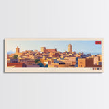 Meknes, Morocco Panoramic Travel Poster Canvas Print, Meknes, Morocco Painting, Morocco Art, Meknes Travel Art, Guest Room Painting