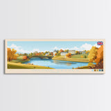 Milton Keynes, England Panoramic Travel Poster Canvas Print, Milton Keynes, England Painting, England Art, Milton Keynes Panoramic Travel Art, Travel Painting