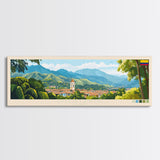 Monteria, Colombia Panoramic Travel Poster Canvas Print, Monteria, Colombia Painting, Colombia Art, Monteria Panoramic Travel Art, Travel Painting