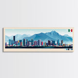 Panoramic Travel Poster Monterrey, Mexico Canvas Print, Monterrey, Mexico Painting, Mexico Art, Monterrey Travel Art, Guest Room Painting