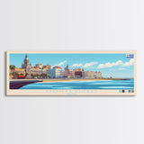 Montevideo, Uruguay Panoramic Travel Poster Canvas Print, Montevideo, Uruguay Painting, Uruguay Art, Montevideo Panoramic Travel Art, Travel Painting