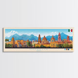 Morelia, Mexico Panoramic Travel Poster Canvas Print, Morelia, Mexico Painting, Mexico Art, Morelia Travel Art, Living Room Painting