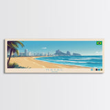 Natal, Brazil Panoramic Travel Poster Canvas Print, Natal, Brazil Painting, Brazil Art, Natal Travel Art, Guest Room Painting