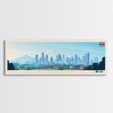 Nonthaburi, Thailand Panoramic Travel Poster Canvas Print, Nonthaburi, Thailand Painting, Thailand Art, Nonthaburi Travel Art, Guest Room Painting