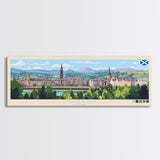 Panoramic Travel Poster Paisley, Scotland Canvas Print, Paisley, Scotland Painting, Scotland Art, Paisley Travel Art, Guest Room Painting