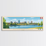 Peterborough, Canada Panoramic Travel Poster Canvas Print, Peterborough, Canada Painting, Canada Art, Peterborough Panoramic Travel Art, Travel Painting