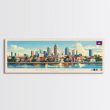 Phnom Penh, Cambodia Panoramic Travel Poster Canvas Print, Phnom Penh, Cambodia Painting, Cambodia Art, Phnom Penh Travel Art, Guest Room Painting