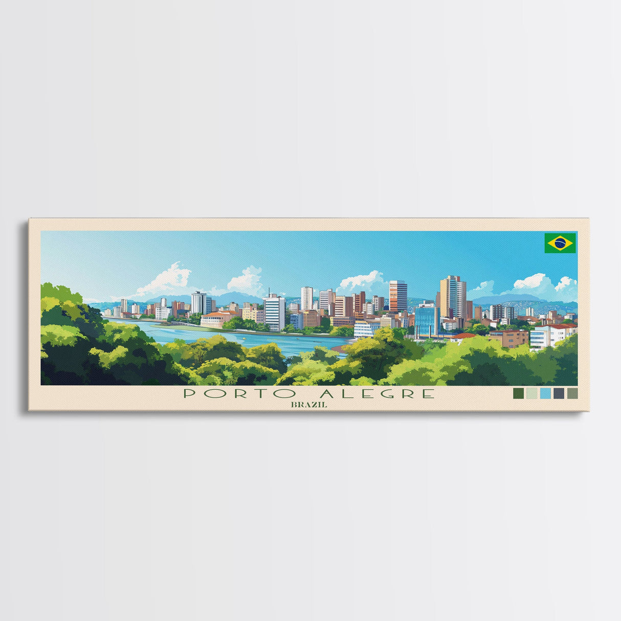 Port Said, Egypt Travel Poster Panoramic Canvas Print, Port Said, Egypt Painting, Egypt Art, Port Said Travel Art, Guest Room Painting