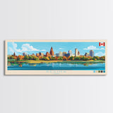 Regina, Canada Panoramic Travel Poster Canvas Print, Regina, Canada Painting, Canada Art, Regina Panoramic Travel Art, Travel Painting