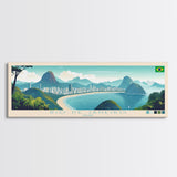 Rio de Janeiro, Brazil Panoramic Travel Poster Canvas Print, Rio de Janeiro, Brazil Painting, Brazil Art, Rio de Janeiro Travel Art, Living Room Painting