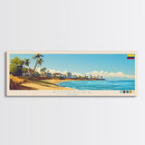 Riohacha, Colombia Travel Poster Panoramic Canvas Print, Riohacha, Colombia Painting, Colombia Art, Riohacha Travel Art, Guest Room Painting