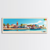 Rufisque, Senegal Panoramic Travel Poster Canvas Print, Rufisque, Senegal Painting, Senegal Art, Rufisque Travel Art, Guest Room Painting