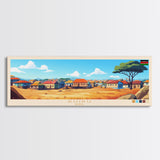 Ruiru, Kenya Panoramic Travel Poster Canvas Print, Ruiru, Kenya Painting, Kenya Art, Ruiru Travel Art, Living Room Painting