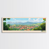 Sacaba, Bolivia Travel Poster Panoramic Canvas Print, Sacaba, Bolivia Painting, Bolivia Art, Sacaba Travel Art, Guest Room Painting