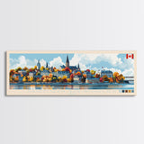 Saint-Jean-sur-Richelieu, Canada Travel Poster Panoramic Canvas Print, Saint-Jean-sur-Richelieu, Canada Painting, Canada Art, Saint-Jean-sur-Richelieu Travel Art, Guest Room Painting