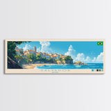 Salvador, Brazil Panoramic Travel Poster Canvas Print, Salvador, Brazil Painting, Brazil Art, Salvador Travel Art, Guest Room Painting