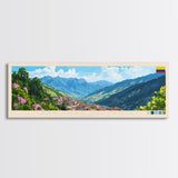 San Juan de Pasto, Colombia Travel Poster Panoramic Canvas Print, San Juan de Pasto, Colombia Painting, Colombia Art, San Juan de Pasto Travel Art, Guest Room Painting