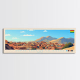 Santa Cruz de la Sierra, Bolivia Panoramic Travel Poster Canvas Print, Santa Cruz de la Sierra, Bolivia Painting, Bolivia Art, Santa Cruz de la Sierra Travel Art, Living Room Painting